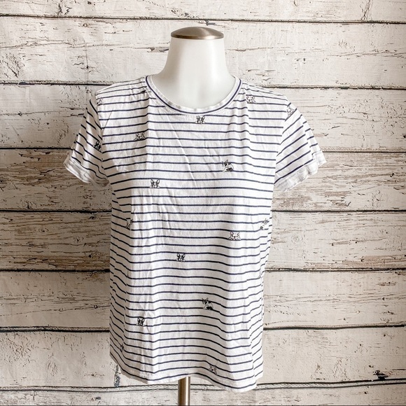 Bershka stripped top with pugs - Picture 1 of 7